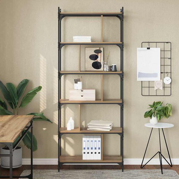 vidaXL Boekenkast artisanaal eikenkleurig 76 x 32 x 192 cm