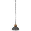 vidaXL Hanglamp industrieel rond E27 32 cm massief mangohout grijs