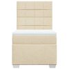 vidaXL Boxspring met matras stof cr&egrave;mekleurig 100x200 cm
