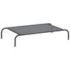 vidaXL Hondenmand verhoogd 110x65x20 cm textiel en staal grijs