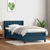 vidaXL Boxspring met matras fluweel donkerblauw 90x220 cm