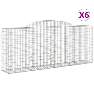 vidaXL Schanskorven 6 st gewelfd 300x50x120/140 cm ijzer