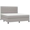 vidaXL Boxspring met matras stof lichtgrijs 180x200 cm
