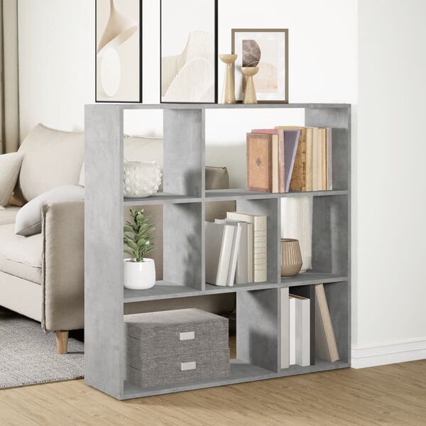 vidaXL Kamerscherm / boekenkast 102x29x103,5 cm hout betongrijs