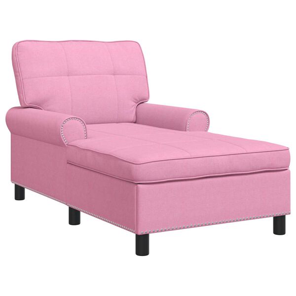 vidaXL Chaise Lounge met kussen Roze 91 x 157 x 91 cm Stof
