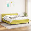 vidaXL Boxspring met matras stof groen 180x200 cm