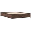 vidaXL Bedframe bewerkt hout metaal bruin eikenkleur 120x190 cm