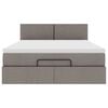 vidaXL Bed poef met matras en LED's 140x200 cm stof taupe