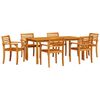 vidaXL Tuin eettafelset 7 st Bruin Massief Acaciahout