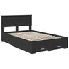 vidaXL Bedframe met hoofdeinde Zwart 120 x 190 cm Bewerkt hout