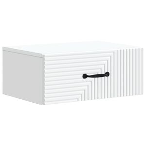 vidaXL Wandbeugel Bedkast met lade Wit 49 x 34,5 x 20 cm Bewerkt hout