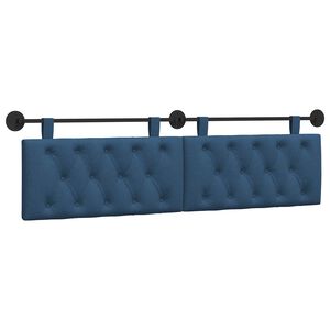vidaXL Hangend Hoofdeinde Wandgemonteerd Blauw 170 x 55 x 7 cm Stof