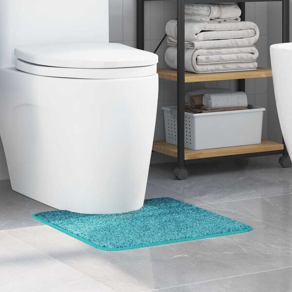 vidaXL Antislip Badmat met Toilet Cut Turquoise 50 x 50 cm PP