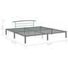 vidaXL Bedframe metaal grijs 200x200 cm