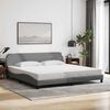 vidaXL Bedframe "Dover" stof lichtgrijs 200x200 cm