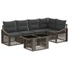 vidaXL Tuinbankenset 6 st Grijs en Donkergrijs poly rattan