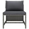 vidaXL 9-delige Loungeset met kussens poly rattan grijs