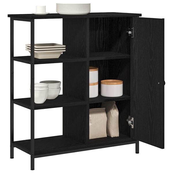 vidaXL Dressoir Zwart Eiken 70 x 30 x 80 cm