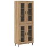 vidaXL Hoge kast 2 pcs Artisan Eiken Geengineerd Hout en Glas