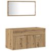 vidaXL 4-delige Badkamermeubelset bewerkt hout artisanaal eikenkleur