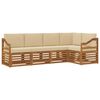 vidaXL Hoekbank Set 5 pcs Natuurlijk en Beige Massief Acaciahout
