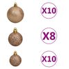 vidaXL Kunstkerstboom met verlichting en kerstballen 240 cm PVC roze