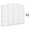vidaXL Schanskorven 2 st gewelfd 200x30x160/180 cm ijzer