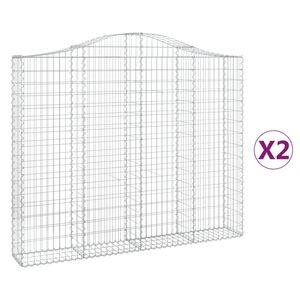 vidaXL Schanskorven 2 st gewelfd 200x30x160/180 cm ijzer