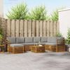 vidaXL Sofa-Sets 9 pcs Natuurlijk en Lichtgrijs Massief Acaciahout