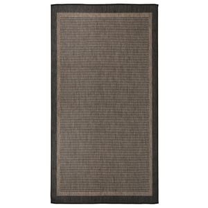 vidaXL Buitenkleed platgeweven 80x150 cm donkerbruin
