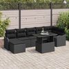 vidaXL Tuin Sofa Set met kussen met opslag 8 pcs Zwart Poly riet