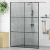 vidaXL Inloop Douche Wand Zwart 140 x 195 cm gehard glas