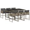 vidaXL 7-delige Tuinset met kussens poly rattan grijs