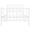 vidaXL Bedframe met hoofd- en voeteneinde&nbsp;metaal wit 90x200 cm