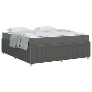 vidaXL Bedframe met matras Donkergrijs 180 x 200 cm Stof