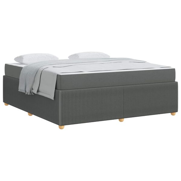 vidaXL Bedframe met matras Donkergrijs 180 x 200 cm Stof