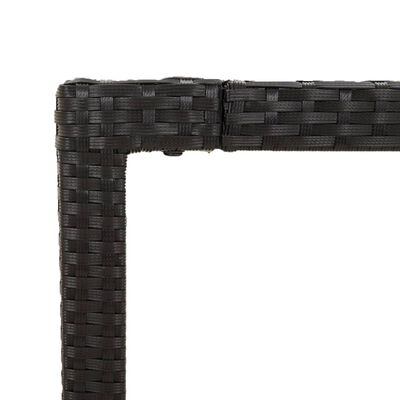 vidaXL Tuintafel met houten blad 150x90x75 cm poly rattan zwart