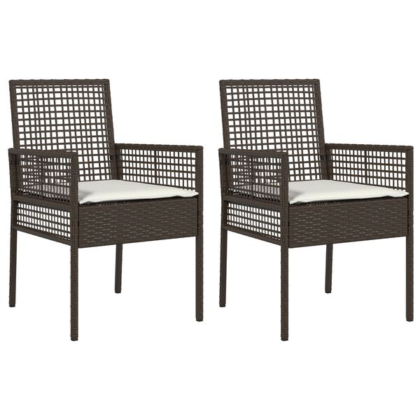 vidaXL Tuinstoel 2 pcs Bruin 53 x 60 x 85cm poly rattan