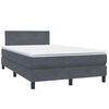 vidaXL Boxspring met matras en LED fluweel donkergrijs 120x220 cm