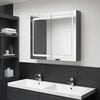 vidaXL Badkamer spiegelkast Grijs 80 x 12 x 68 cm Bewerkt hout