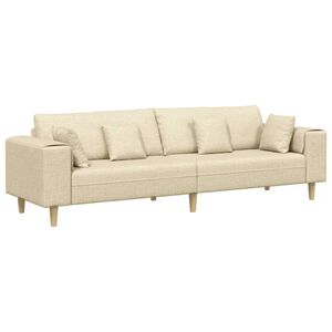 vidaXL Bank Cr&egrave;me 250 x 77 x 76 cm Stof