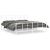 vidaXL Bedframe met hoofd- en voeteneinde metaal wit 200x200 cm
