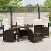 vidaXL Tuin eettafelset met kussen 5 pcs Bruin poly rattan