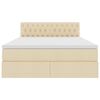 vidaXL Opbergbed met matras met matras Cr&egrave;me 140 x 200 cm Bewerkt hout