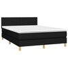 vidaXL Boxspring met matras en LED stof zwart 140x200 cm