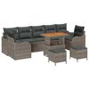 vidaXL Tuinbankenset 10 st Grijs poly rattan