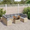 vidaXL Tuin Sofa Set met opslag 10 pcs Beige Poly riet