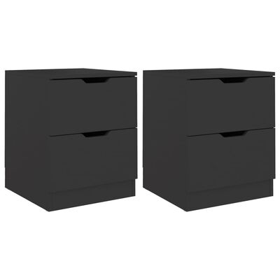 vidaXL Nachtkastjes 2 st 40x40x50 cm bewerkt hout zwart