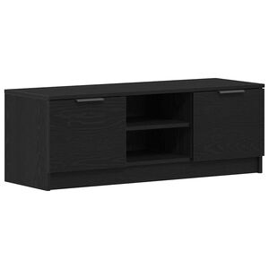 vidaXL TV-kast Zwart Eiken 102 x 32 x 35.5 cm Bewerkt hout