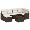 vidaXL Tuin Sofa Set met kussen 7 pcs Bruin Poly riet